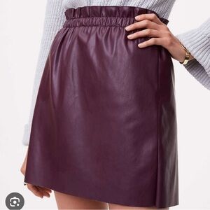 Burgundy Faux Leather Skirt